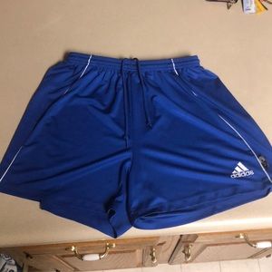 Blue Adidas soccer shorts